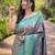 Elegant sea-green kanchipattu silk saree with contrast weaving border