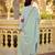 Sky blue color beautiful georgette fabric glamorous ceremonial looks salwar kameez