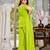 Parrot color beautiful designer georgette fabric graceful ceremonial attire