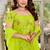 Parrot color beautiful designer georgette fabric graceful ceremonial attire
