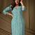 Blue color rayon fabric designer digital printed ethnic formal long kurti