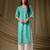 Sea green color rayon fabric designer digital printed ethnic formal long kurti