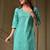 Sea green color rayon fabric designer digital printed ethnic formal long kurti