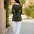 Green color stylish festive special bandhej printed girlie top bottom set