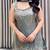 Grey color beautiful designer fendy satin fabric graceful ceremonial attire