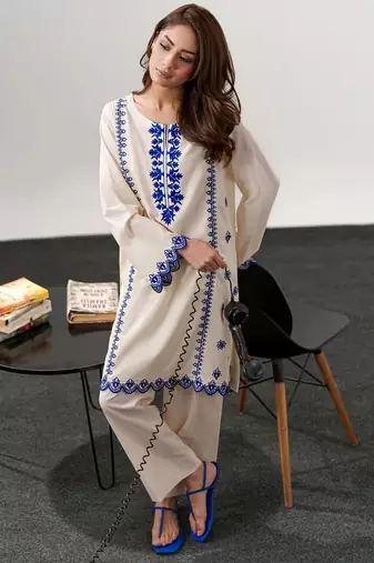 Off white color beautiful designer chanderi  fabric graceful ceremonial attire