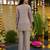 Grey color beautiful designer nc vichitra silk fabric graceful ceremonial attire