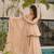 Peach color beautiful designer crunchy fabric graceful ceremonial attire