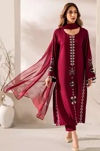 Burgundy color beautiful designer chanderi  fabric graceful ceremonial attire