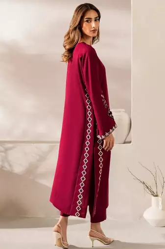 Burgundy color beautiful designer chanderi  fabric graceful ceremonial attire