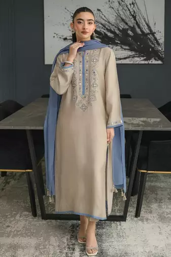 Grey color beautiful designer chanderi  fabric graceful ceremonial attire
