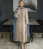 Grey color beautiful designer chanderi  fabric graceful ceremonial attire