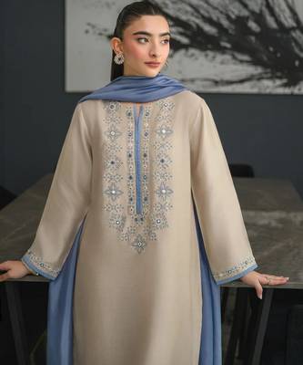 Grey color beautiful designer chanderi  fabric graceful ceremonial attire 3