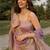 Purple color beautiful designer fendy satin fabric graceful ceremonial attire