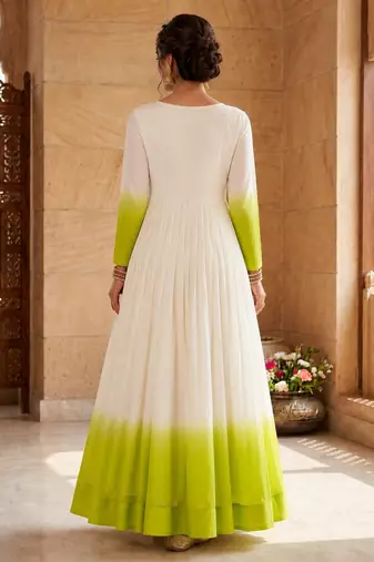 Green color stylish gown for wedding season