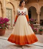 Orange color stylish gown for wedding season