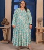 Green color beautiful designer printed ethnic casual big size kurti