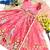 Kids pink silk peacock embroidered lehenga choli with dupatta