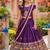 Kids purple silk peacock embroidered lehenga choli with dupatta