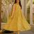 Olive color stylish muslin fabric designer printed ceremonial dress for girls