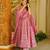 Pink color stylish muslin fabric designer printed ceremonial dress for girls