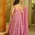 Pink color stylish muslin fabric designer printed ceremonial dress for girls