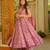 Pink color stylish muslin fabric designer printed ceremonial dress for girls