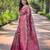 Elegant pink silk saree with contrast weaving border
