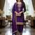 Purple color smart and graceful chinon fabric heavy salwar kameez