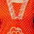 Orange printed mirror work cotton stitched straight kurta set with pyjama & dupatta