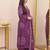 Purple printed mirror work cotton stitched straight kurta set with pyjama & dupatta