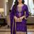 Purple color smart and graceful chinon fabric heavy salwar kameez