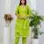 Green printed mirror work cotton stitched straight kurta set with pyjama & dupatta