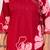 Red floral printed cotton stitched flared kurta set with pyjama & dupatta