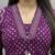 Purple printed mirror work cotton stitched straight kurta set with pyjama & dupatta