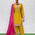 Yellow color smart and graceful chinon fabric heavy salwar kameez