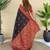 Black pure zari weaving silk saree with imaginative blouse piece