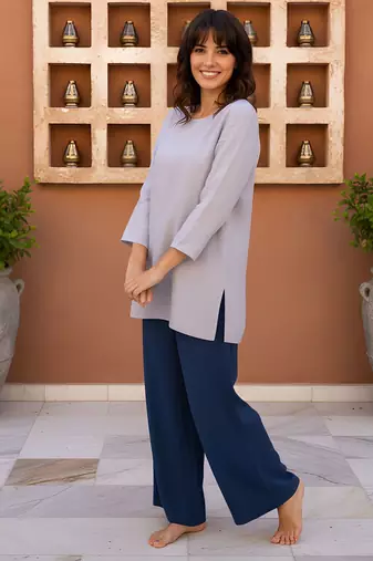 Grey color rayon viscose fabric ethnic office wear short kurti