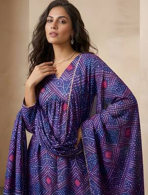 Blue color delta silk fabric stylish ceremonial wear kurta set 3