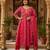 Red color delta silk fabric stylish ceremonial wear kurta set