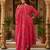 Red color delta silk fabric stylish ceremonial wear kurta set