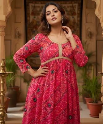 Red color delta silk fabric stylish ceremonial wear kurta set 3