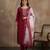 Maroon color roman silk fabric stylish ceremonial wear kurta set