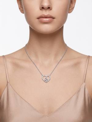925 Sterling Silver Heart & Leaf Pendant Necklace Set  for Women,Nature Inspired Gift for Her 5