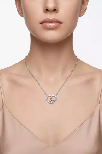 925 Sterling Silver Heart & Leaf Pendant Necklace Set  for Women,Nature Inspired Gift for Her