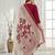 Red color roman silk fabric stylish ceremonial wear kurta set