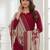 Red color roman silk fabric stylish ceremonial wear kurta set