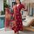 Maroon color roman silk fabric stylish ceremonial wear kurta set
