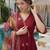 Maroon color roman silk fabric stylish ceremonial wear kurta set