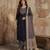 Black color cotton fabric stylish ceremonial wear kurta set